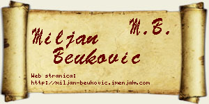 Miljan Beuković vizit kartica